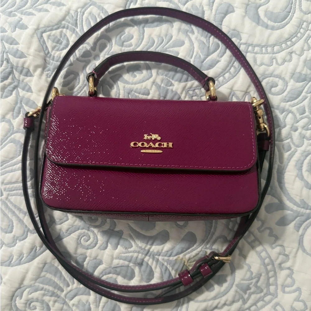 Coach Purple Crossbody Bag with Gold Hardware - Picture 2 of 12